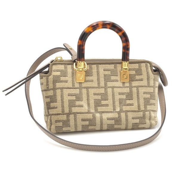 Fendi Tan pattern motif the Zucca Way Mini Handbag By - Picture 2 of 6